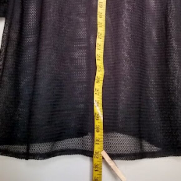 Black Sheer Mesh Swimsuit Cover 3/4 Sleeves Size L - Picture 5 of 7